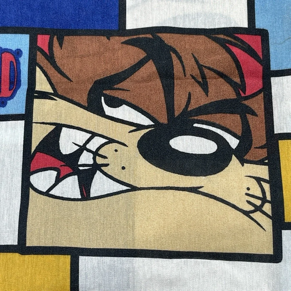 1997 Taz‎ Tasmanian Devil Twin Flat Sheet Warner Bros Untamed Radical Vintage